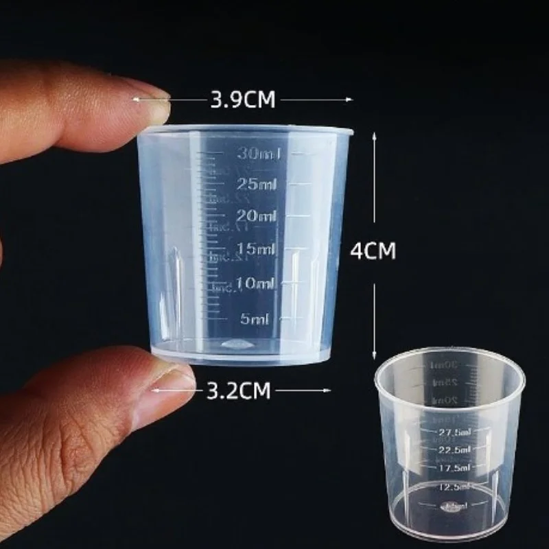 Transparent 7.5ml12.5ml17.5ml22.5ml27.5ml30ml plastic measuring cups double scale line Laboratory kitchen Tools Lab Beakers