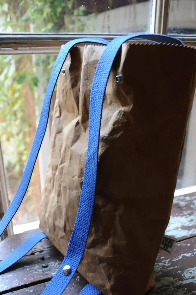 
Eco Friendly Washable Kraft Paper Tote Craft Paper Tote Backpack 