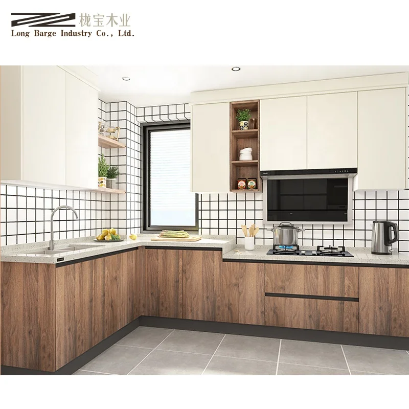 Solid wood integral cabinet kitchen quartz stone furniture