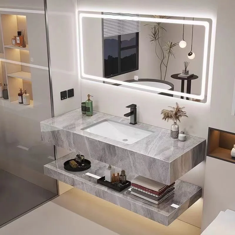 hot sale bathroom vanity combo floating marble bathroom vanity wash basin bathroom cabinets with mirror