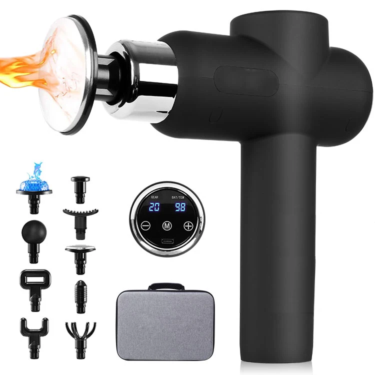 New Model Deep Tissue Hot Cold Body Massager 20 Speed Percussion Vibration Fitness Massager Heating Muscle Massage Gun