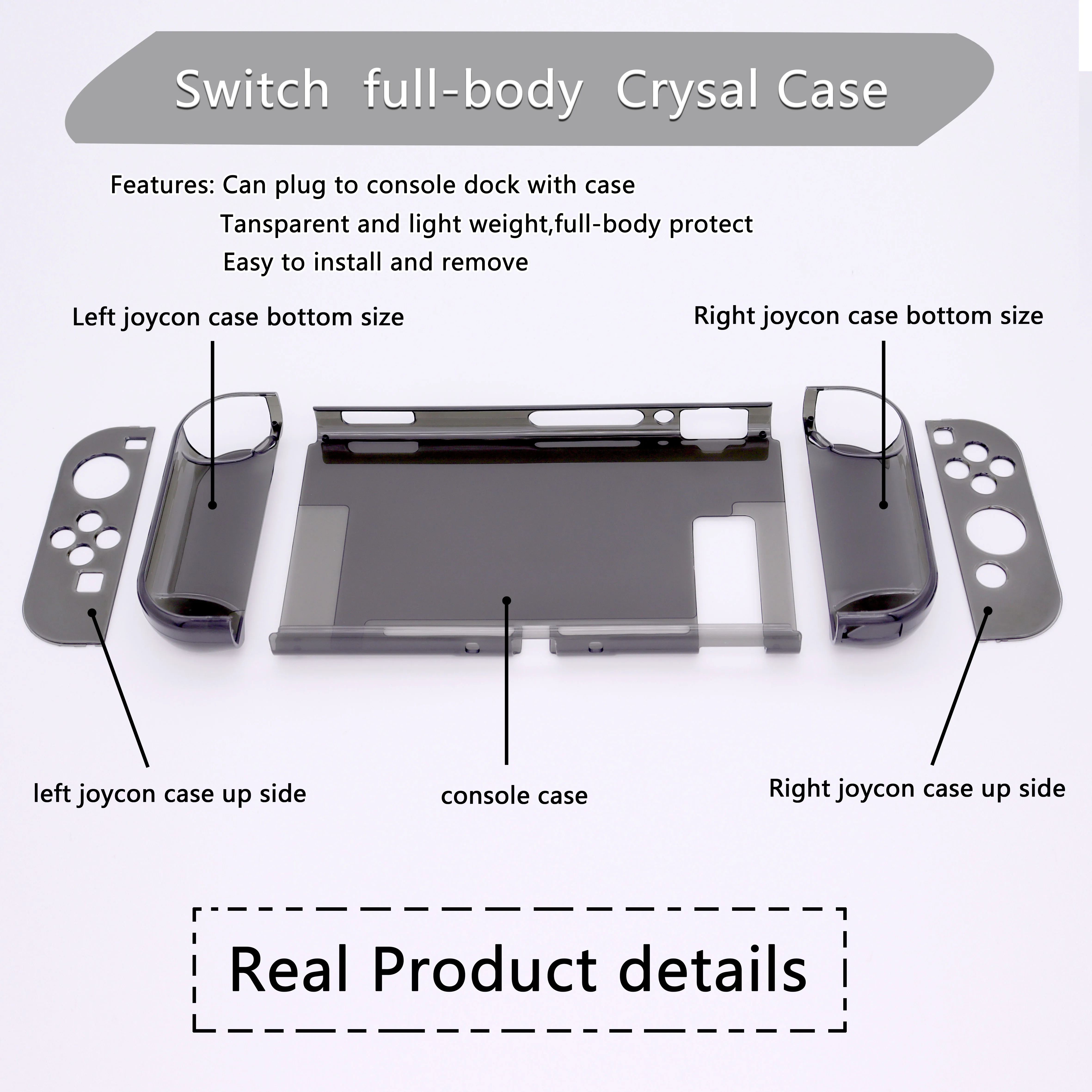 Christmas Gift Console Cover Case Skin For Nintendo Switch Transparent Case Protective Console