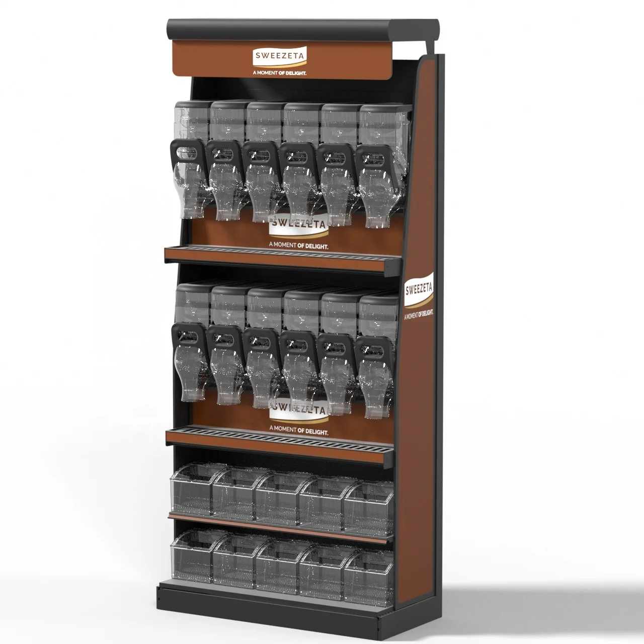 ECOBOX Iron Display Shelves Shelving Store Racks Display Candy Gondola Shelves Display Rack Supermarket Shelves