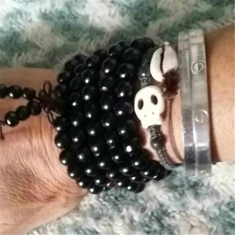 Women Men Yoga 108 Beads Bracelet Natural Sandalwood Buddhist Buddha Wood Prayer Beaded Lotus OM Bracelet Necklace Rosary
