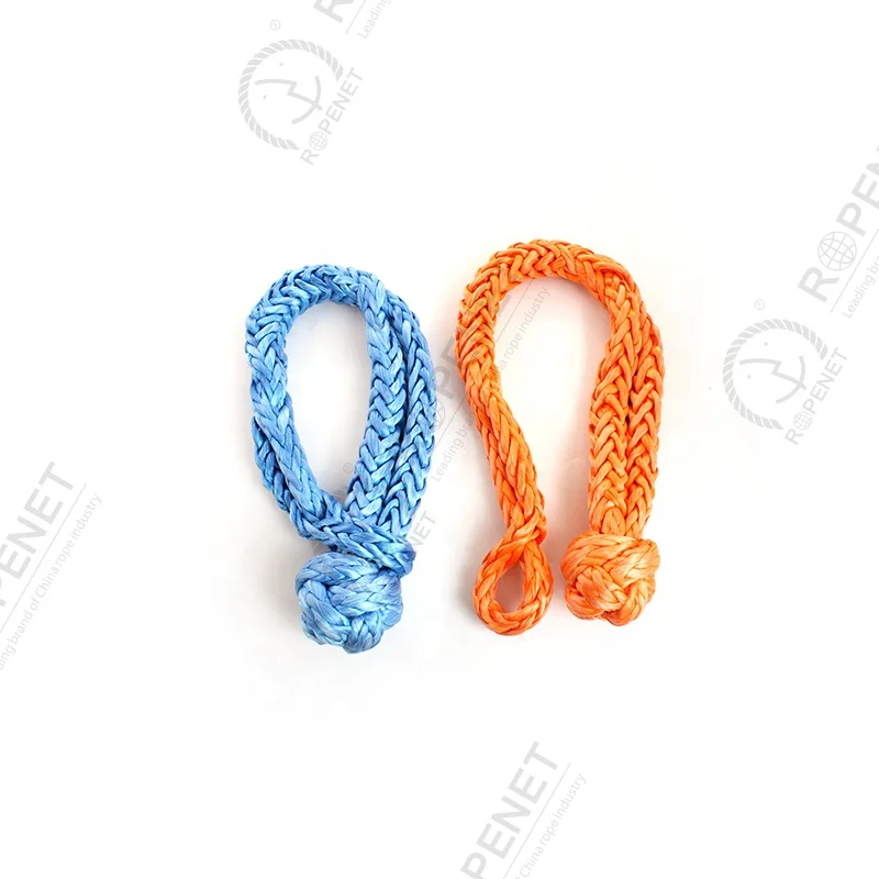 uhmwpe polymer rope winch rope towing soft shackle