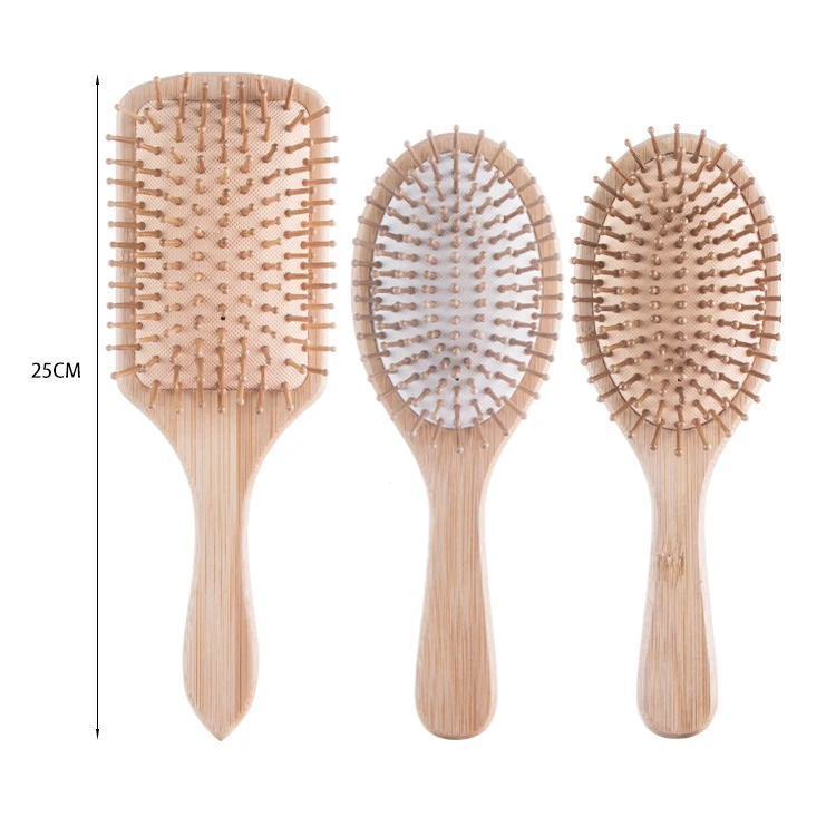 Eco-Friendly Biodegradable Healthcare Tools Wide Tooth Scalp Products Natural Bamboo Massage Comb Wood Hair Brush