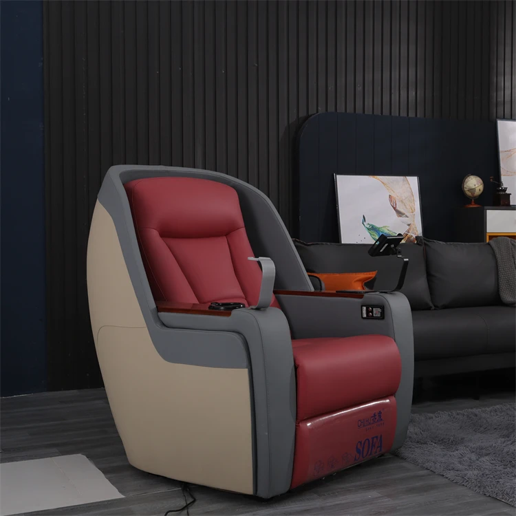 Hot-selling business class seat family Cinema sofa single leather massage sofa  luxury chaise lounge