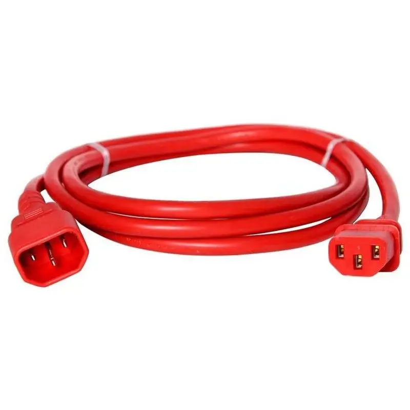 Black PVC Copper IEC320 C13 C14 C15 C19 C20 14AWG Power Extension Cable 10A 15A Charging Cable