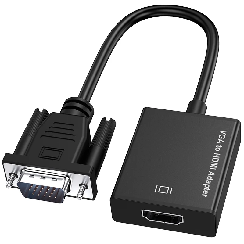 VGA to HDMI Adapter for Monitor TV Active 1080P Video Output with Audio, VGA to HDMI Converter Compatible with PC Computer