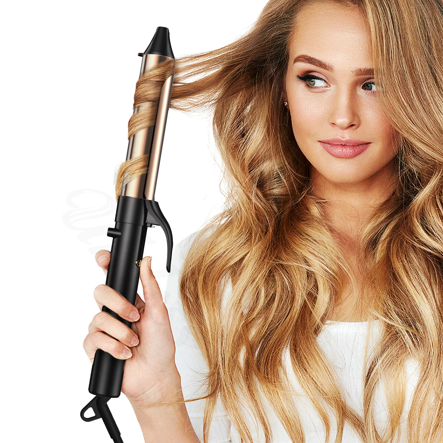Private Label Left and Right Turning Reversible Curling Iron Automatic Rotating Hair Curler