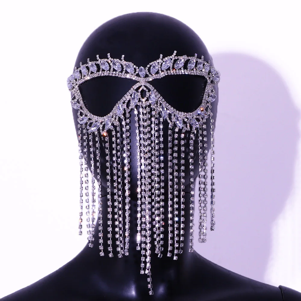 New personalized rhinestone mask fashionable and novel Halloween dance makeup party decoration