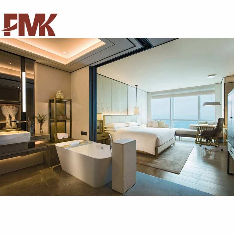 5 Star Hotel Bed Room Furniture With Bedroom Set For Marriott Project