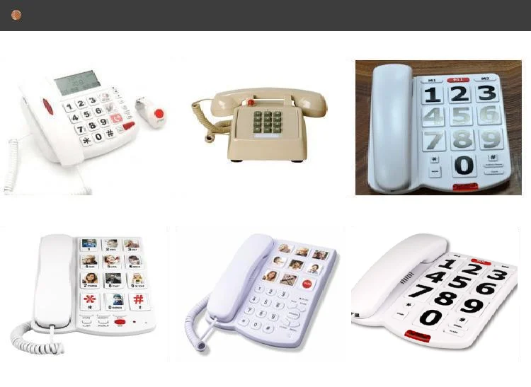 easy to read big button white corded hands free home phone telephone large number with photo fixed landline desktop phone