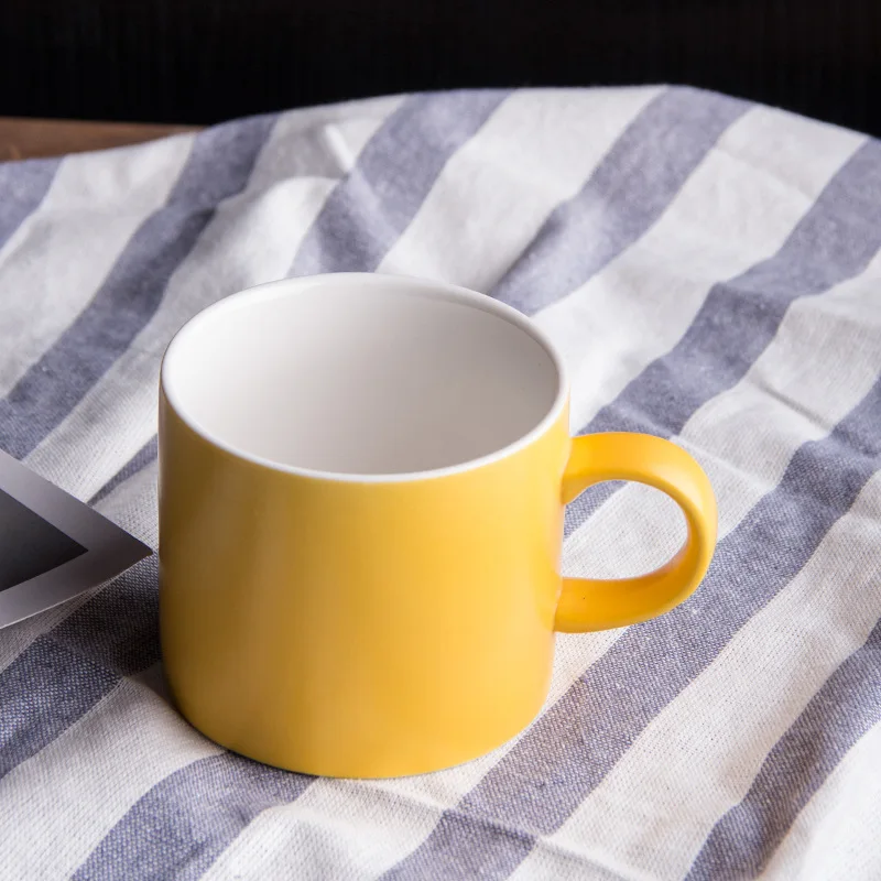 Matte color ceramic candy cups kitchen water coffee mugs kalong hall household ceramic straight cups with custom logo engraved