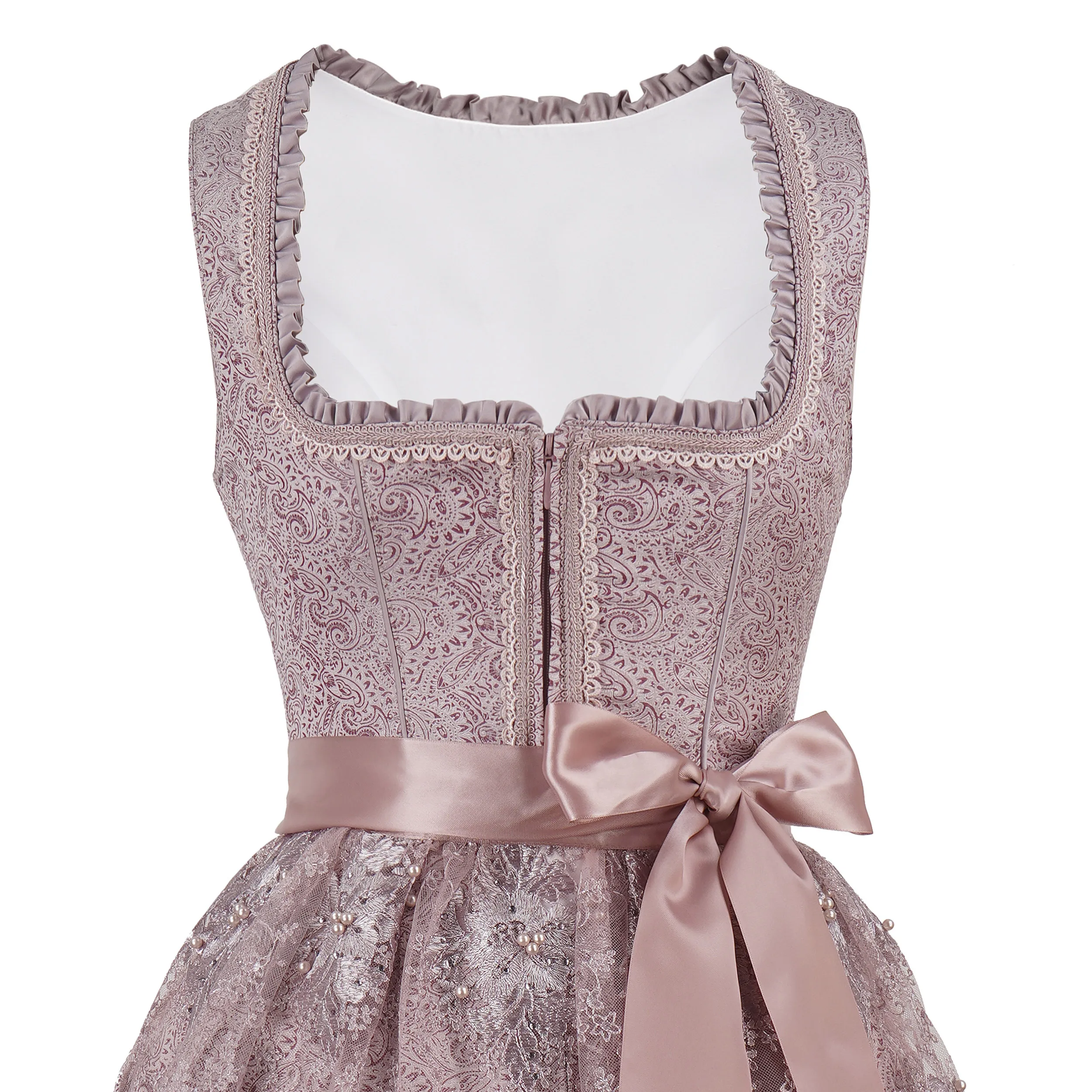 Bavarian Traditional Popular retro Lace Zipper Pattern Dirndls 60cm Size 30-52 European Dress Germen Oktoberfest Maxi Dress