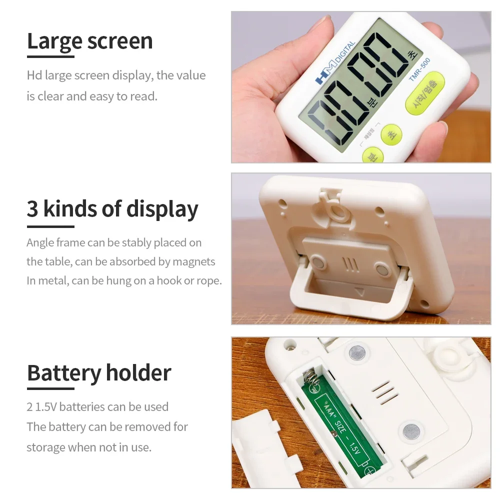 Portable Magnetic Alarm Timer Home Kitchen Switch timer Countdown Timer For Study Cooking Clock With Silent Mode