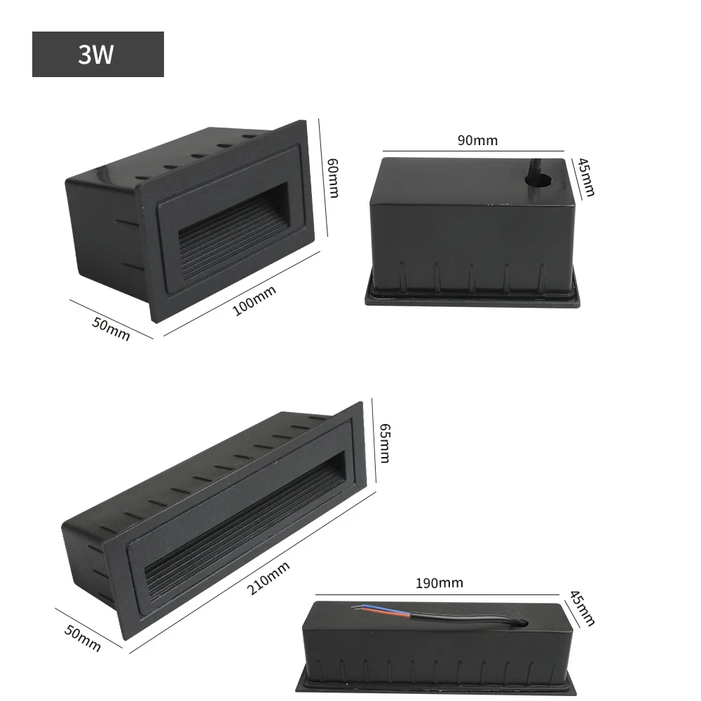 CSLIDO 2W 3W 5W LED Wall Lamp Aluminum Stair light with Sensor Recessed LED Step Lamp Pathway Wall Corner Lamps