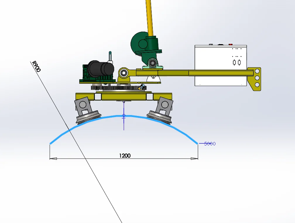 Customer Design Curved Glass Vacuum Lifter Radius Glass Lifter Machine 1200KG Heavy Duty