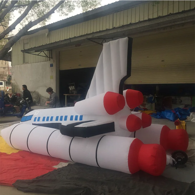 Customized Outdoor Decoration With Aviation Theme Inflatable Rockets Inflatable Aircraft for Science Education Exhibition