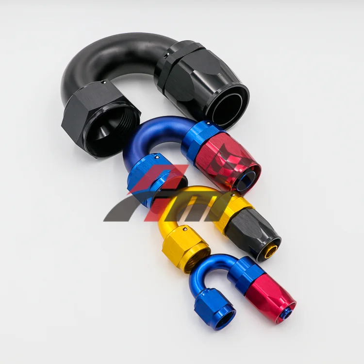 AoMei   Factory  Aluminum Swivel Hose End Fittings  Female AN4 AN6 AN8 AN10 AN12 AN16 AN20 180Degree