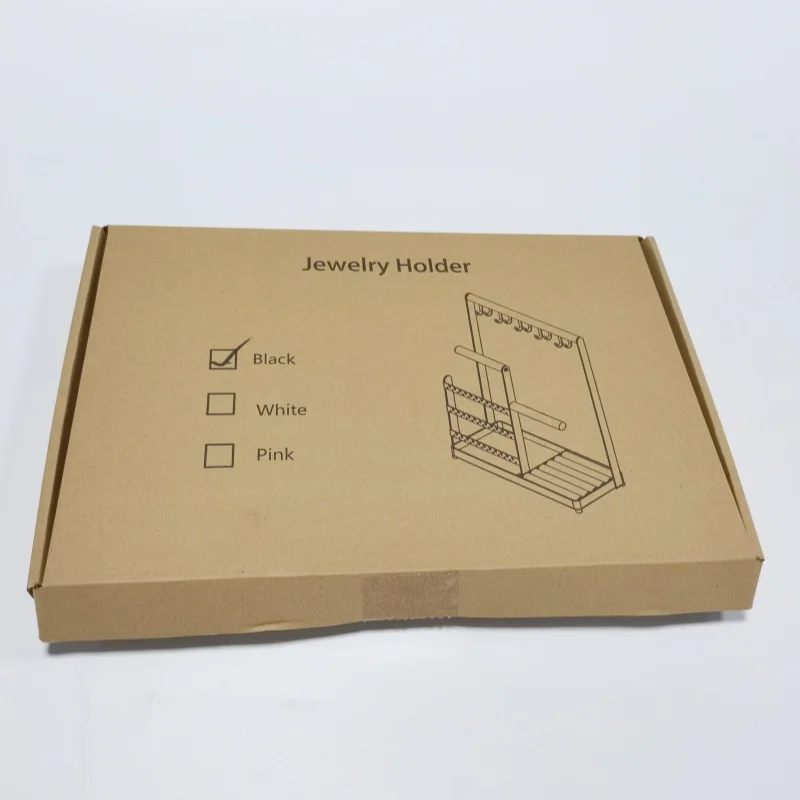 Jewelry Holder Necklace Hanging Stand Velvet Ring Organizer Earring Tray  Hooks Storage Rack