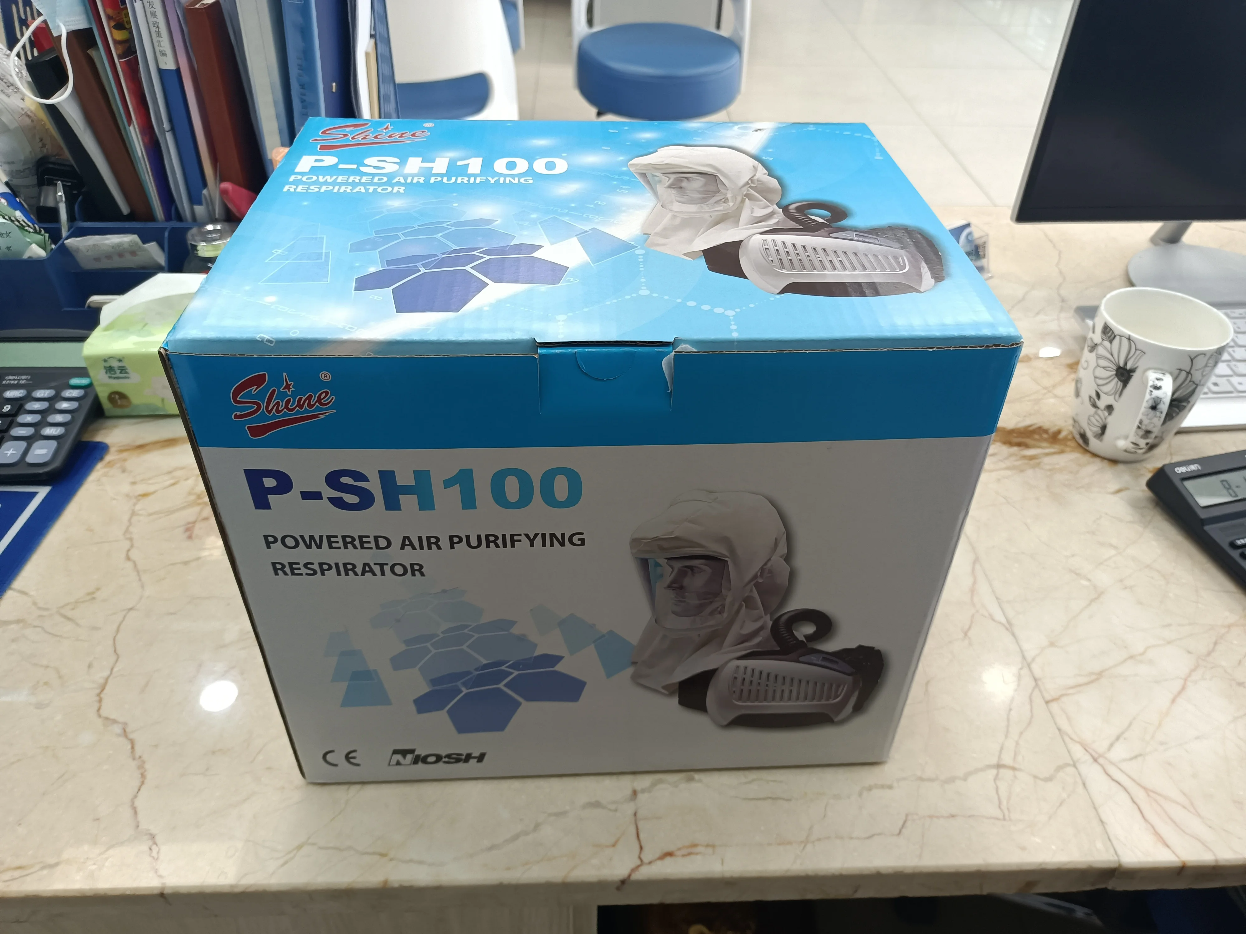 CE EN12941 NIOSH custom powered air purifying respirator PAPR hood Shine PAPR battery used for anti-dut grinding and painting