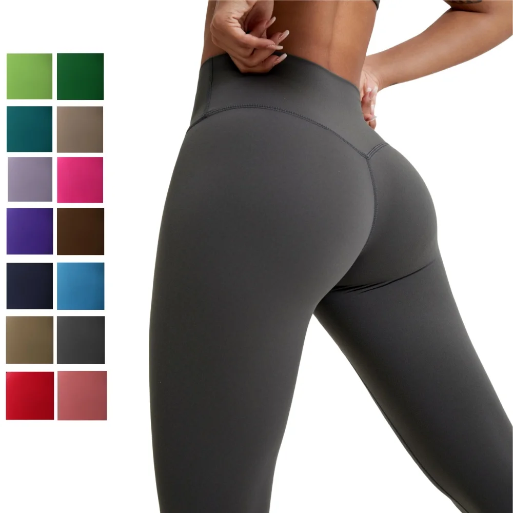 Custom Plus size Super Soft Fabric Sportswear Women High Waist V shape Yoga Pants Gym Workout Tight Fitness Butt Lift Leggings