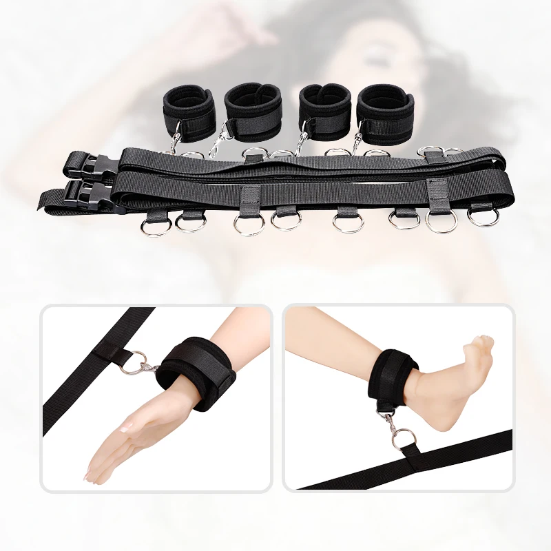 Hot Leg Bind Belt Fetish Slave Bondage Sex toy Bed Protect Couple Adult Restraints Kit Foot Cuffs Handcuff Sex Bondage For Lover