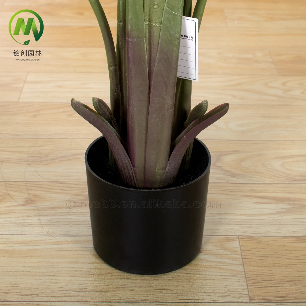 Home Decor Hot Sale Indoor Artificial Green Banana Plants Plastic Big Leaves Potted Plant Artificial Traveler Banana Tree