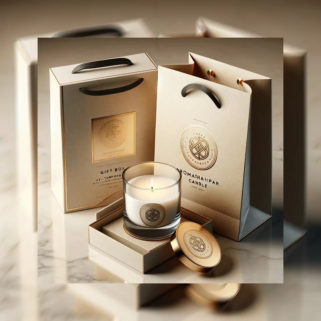 Wholesale Private Label Luxury Soy wax candle scented gift set packaging box with handbag gift candle