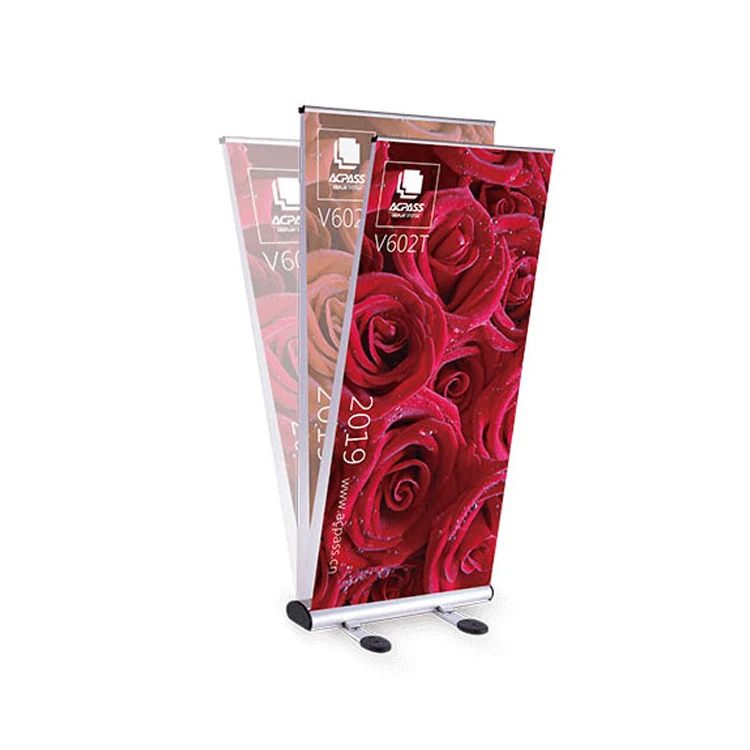 
windproof outdoor Roll Up Banner with double sided fabric textile graphic 