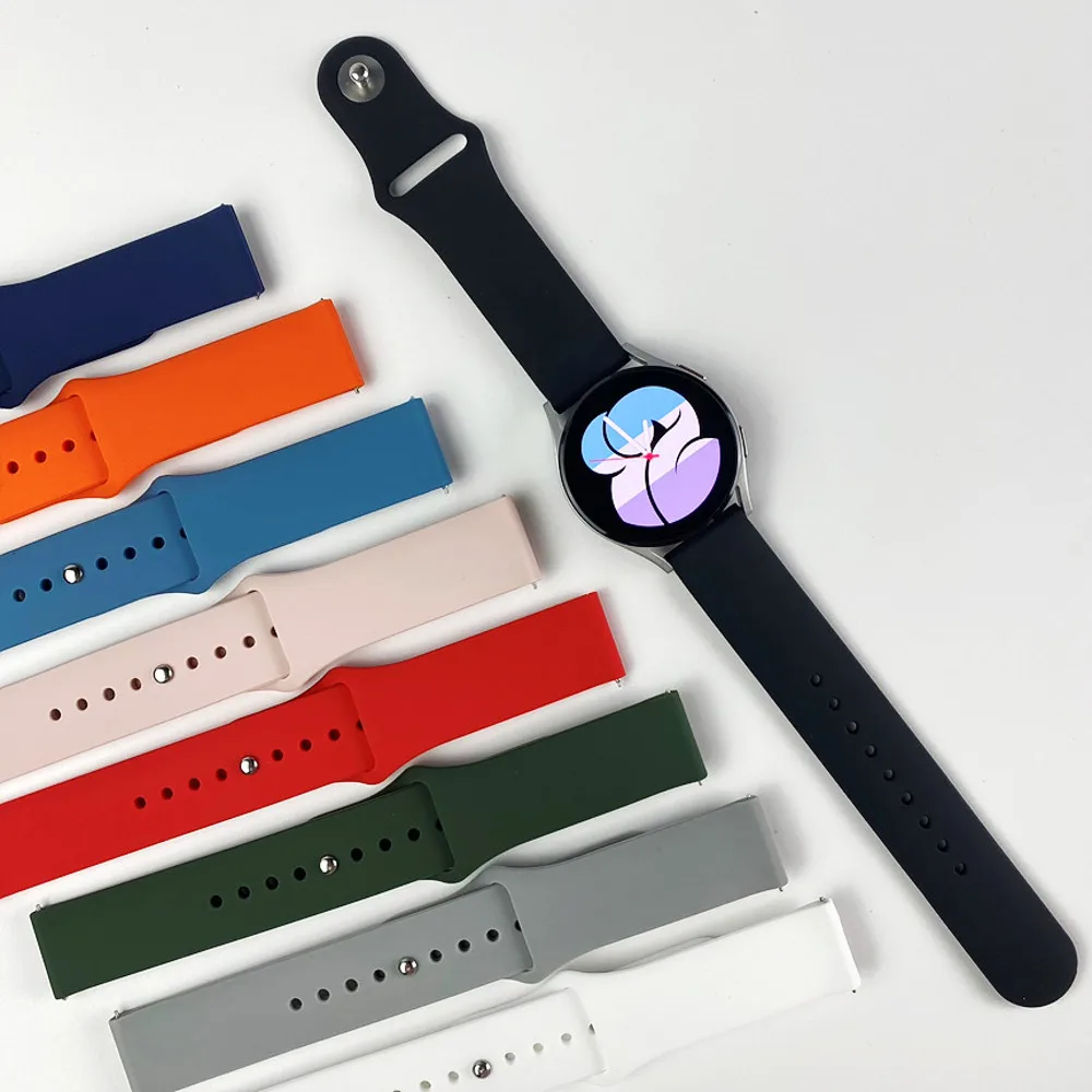 20 мм 22 18 спортивный силиконовый ремешок для Samsung Galaxy Watch 7/6/5/4 ремни Huawei GT 5 Band