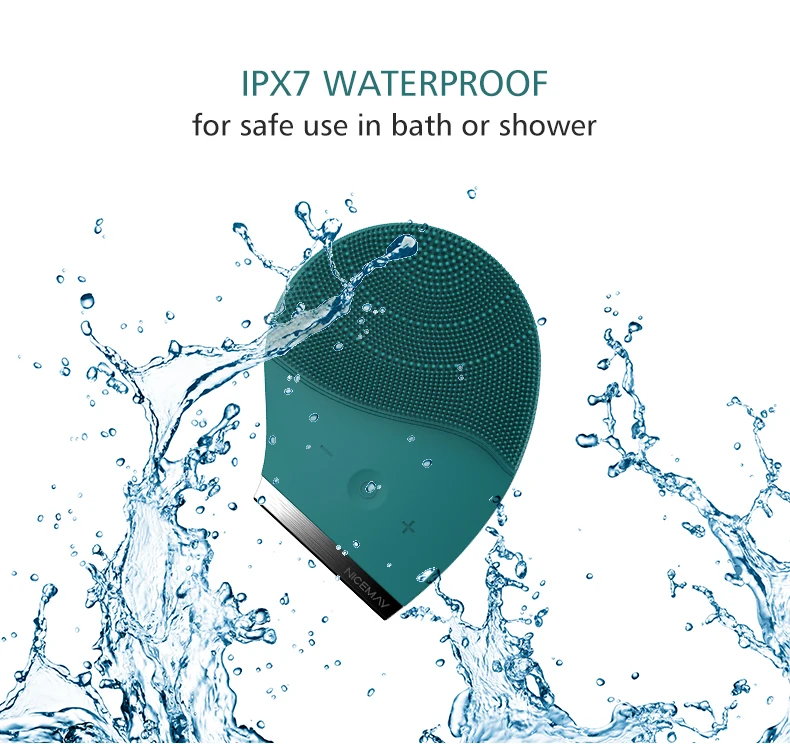 Частный логотип Водонепроницаемая IPX7 электрическая силиконовая Очищающая щетка для