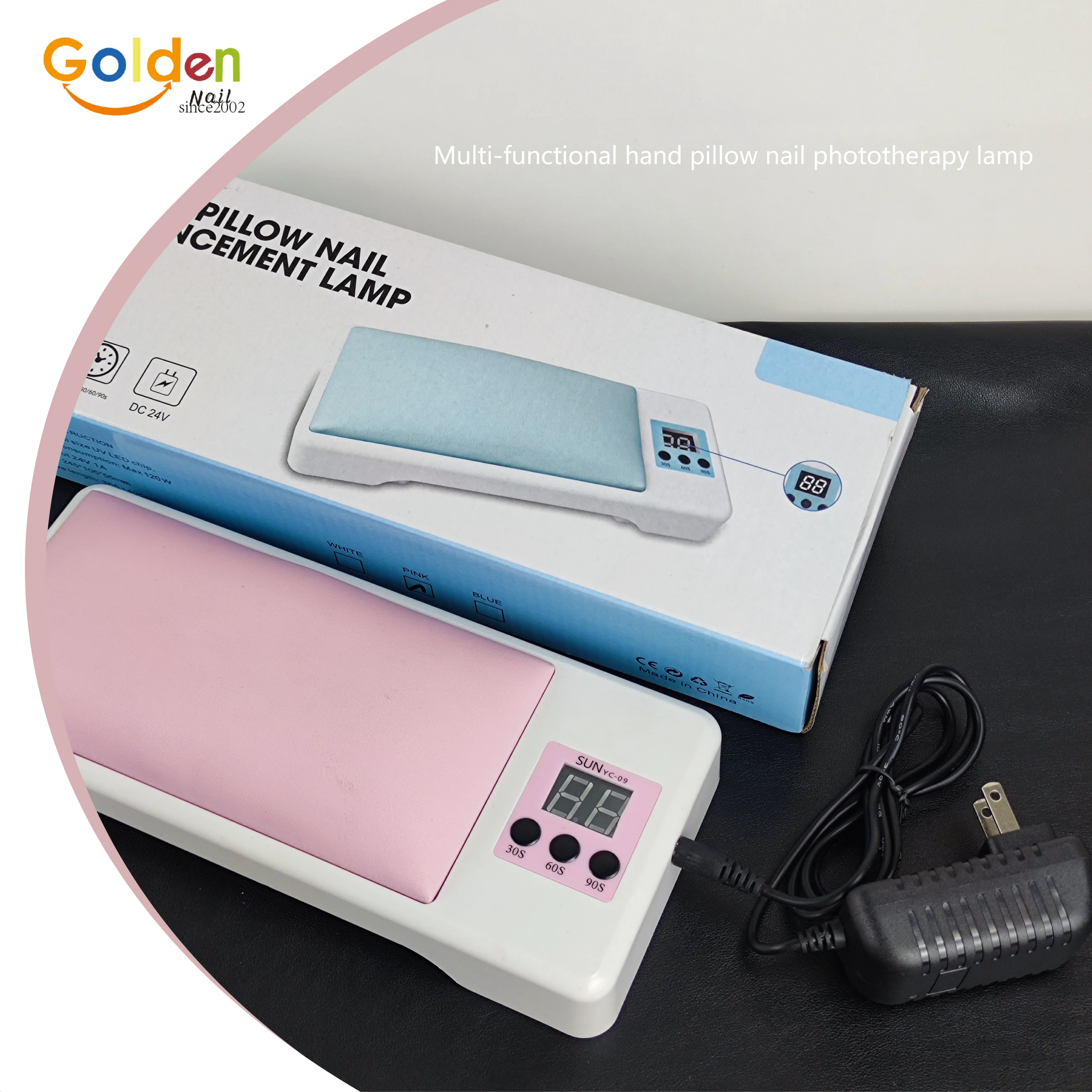 Nail Hand Rest UV Light Digital Display Foldable Timer Quick Drying Manicure Hand Pillow Phototherapy Lamp for Home Use