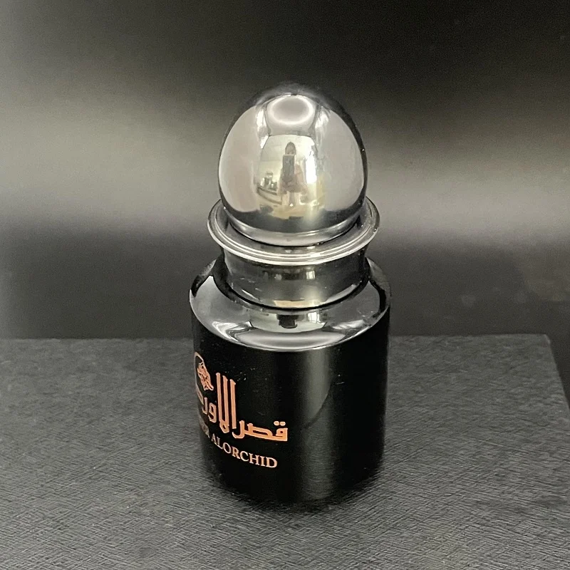 BM Luxury fancy arabian attar K9 crystal black essential oud oil bottle empty oil perfume crystal bottle with silver metal lid