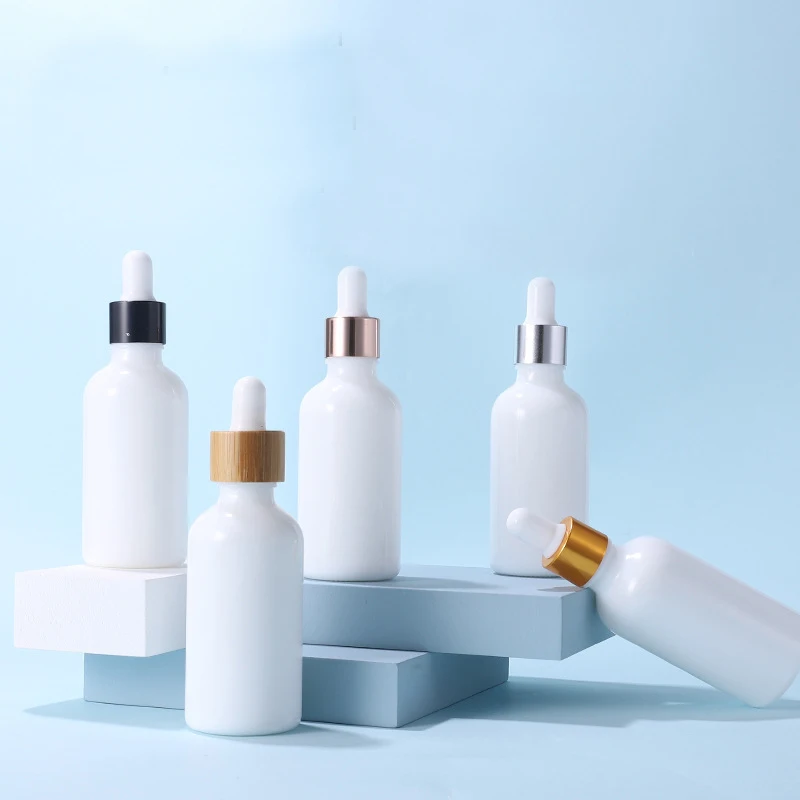LOW MOQ Luxury Serum Essential Oil Hair Oil Glass Bottle Custom 30ml 60ml 1 oz 2 oz Clear Frosted Glass Bottle with Dropper