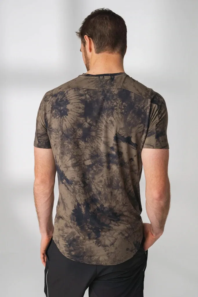 2022 New Design Wholesale Men Crew Neckline Raglan Sleeve Custom Logo Print Tie Dye T shirt