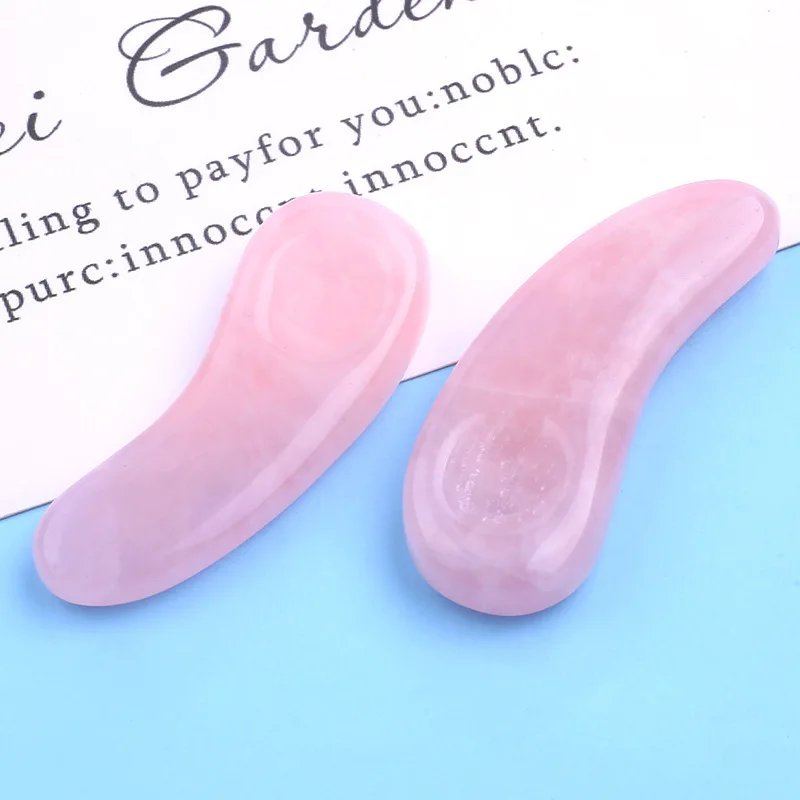 Factory direct sale Crystal Stone Face Cosmetics Spoon Eye Skincare Spatula Bulk Wholesale Pink Jade Makeup Spoon