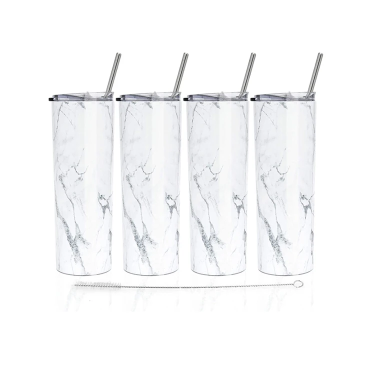  20 oz Straight Skinny Sublimation Tumblers Bullet Glitter