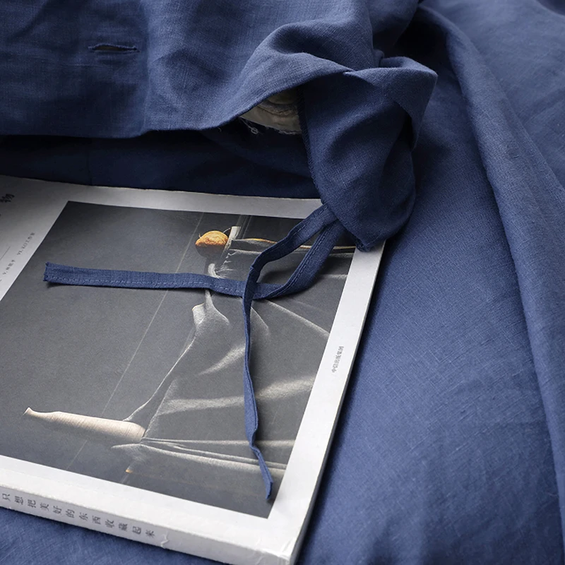 Best selling bedding set bag 100% linen fabric luxury Home stock cotton linen fabric handmade