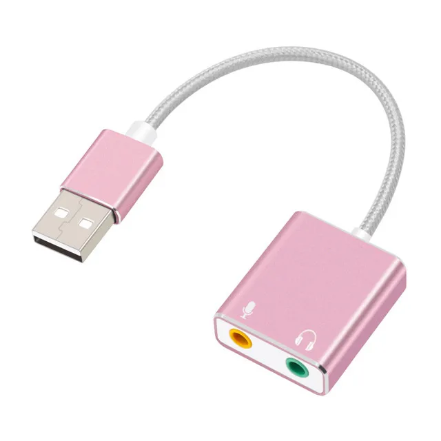 Лидер продаж USB 7 1 металлическая внешняя звуковая карта с интерфейсом 2