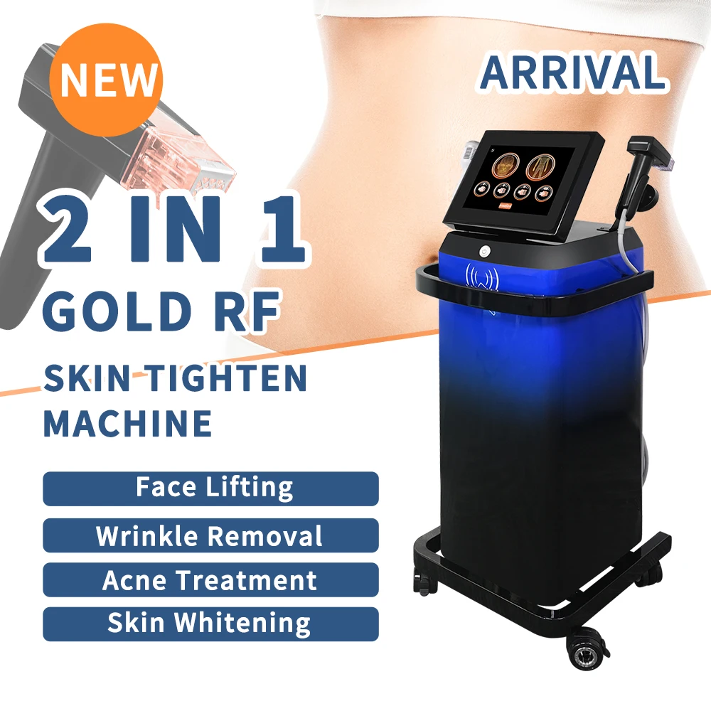2 in 1 Skin Rejuvenation Professional Fractional Gold Rf Machine Facial Y Corporal Skin Tightening Rf Face Lifting Machine