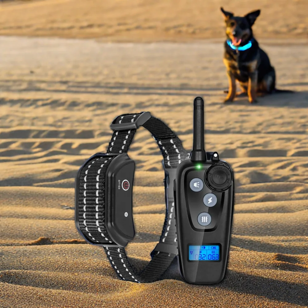 Factory Direct IP67 Waterproof Dog Training Collar with 1300ft Remote Bark Control Electric Shock Collar for Dogs