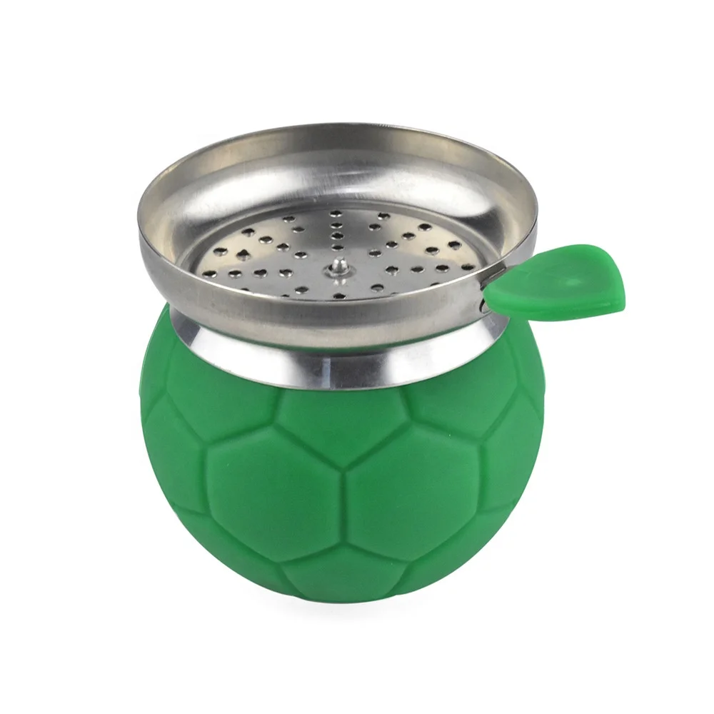 Hot Selling Football Style Coal Holder Bongging Silicon Bowl Hookah Accessories Shisha Metal Head For Flavors