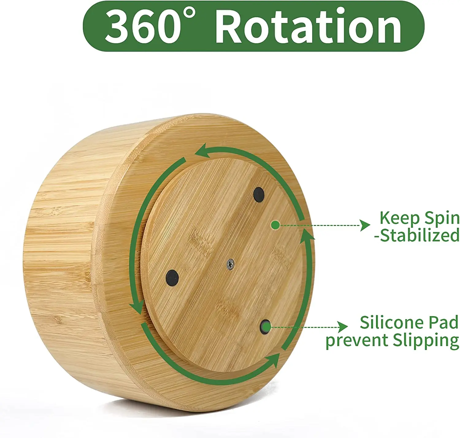 custom Round Rotating Art Supply Organizer Bamboo Hold Pen stand Holder Marker Pens Desktop storage Organizer