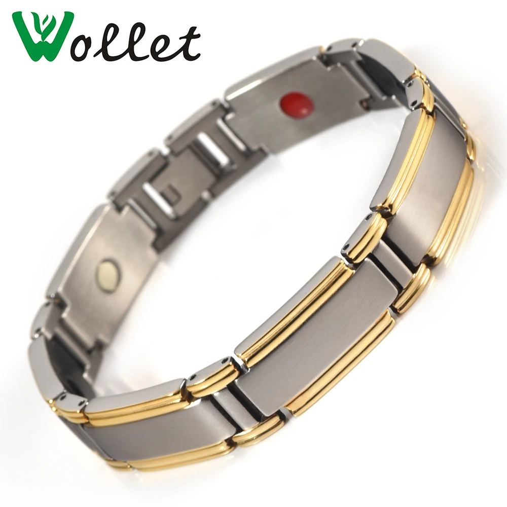 Wollet Super Strength Magnetic Fashion Jewelry Infrared Germanium Powder Titanium Steel Magnetic Bracelet