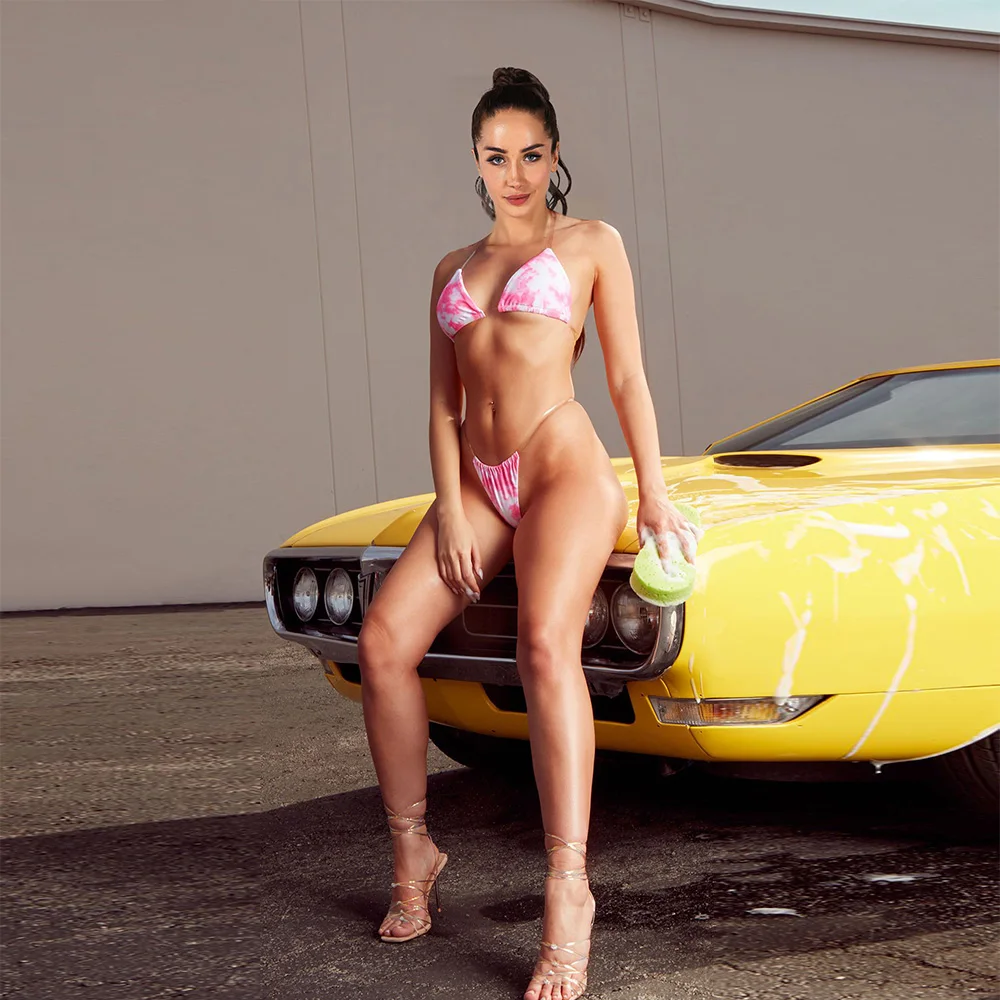 Customized Design New Summer Sublimation Printing And Recyclable Swimwear Beautiful Sexy Tie String Women Beach Swimwear