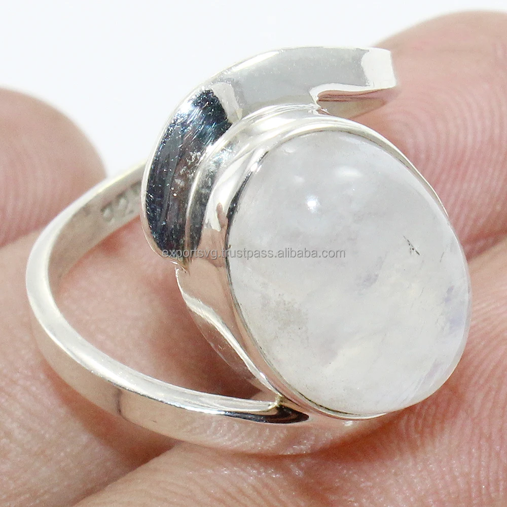 925 Sterling Silver Beautiful Ring with Moonstone Gemstone Wedding Ethnic Jewelry Featuring Diamond Pearl Main Stone