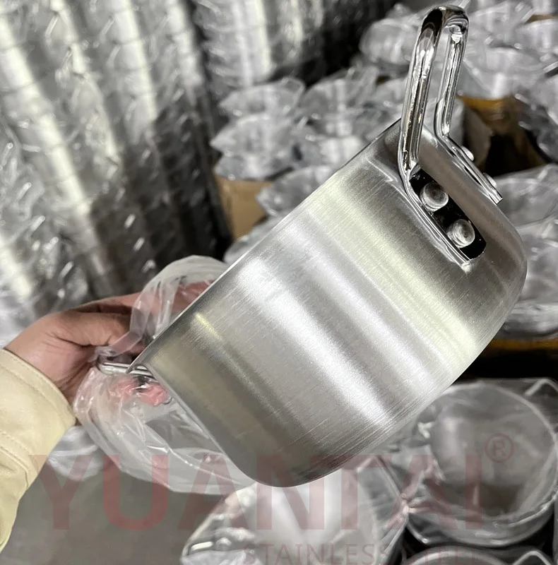 Factory Direct Cooking Pot set Soup 14 PCS aluminum satin finished Cookware cooking pot set in kitchen