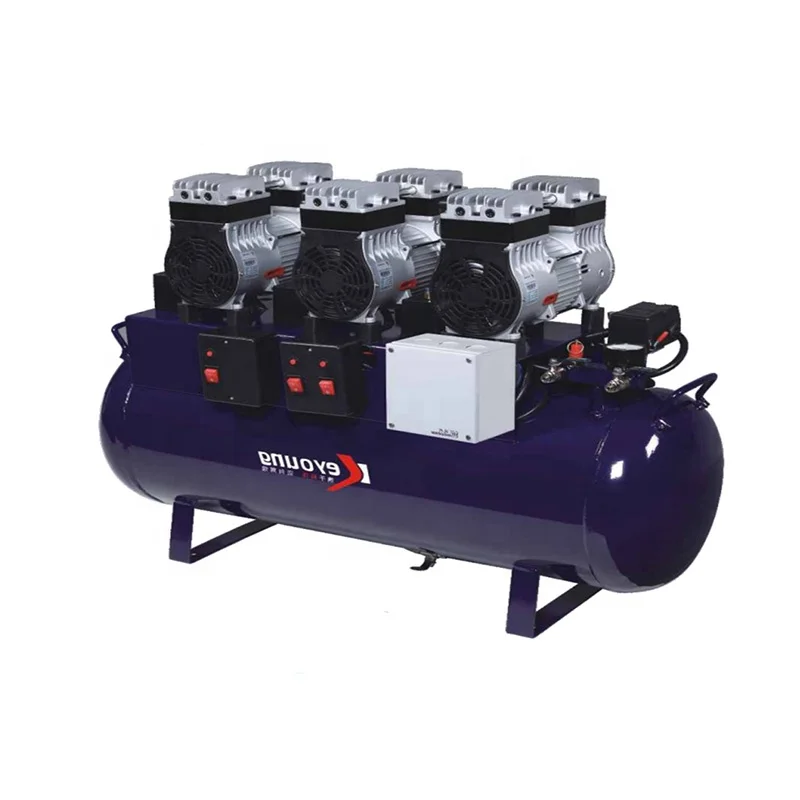 128L One-Drive-Six Silent Dental Oilless Air Compressor - 2250W